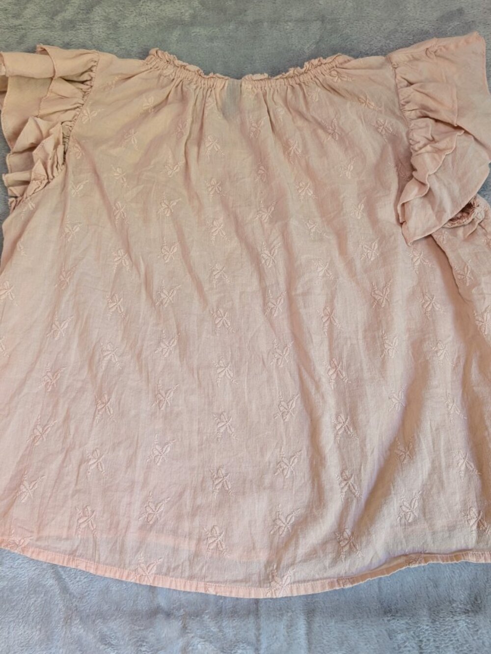 Universal Thread Womens Babydoll Cottagecore Flutter Sleeve Top Size L Peach - Picture 9 of 9